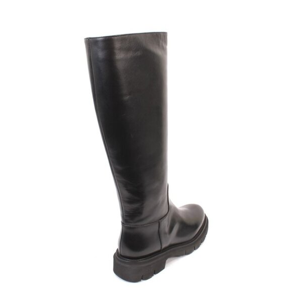 Luca Grossi 234n Black Leather Zip-Up Knee High Platform Boots - Picture 4 of 8